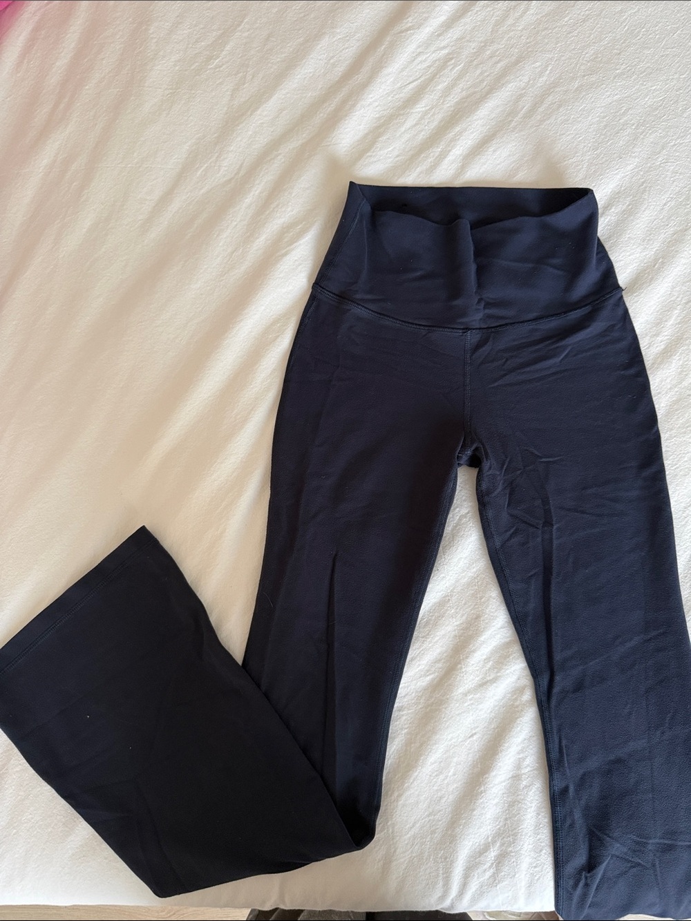 TNA Navy Blue High-Waisted Flare Leggings